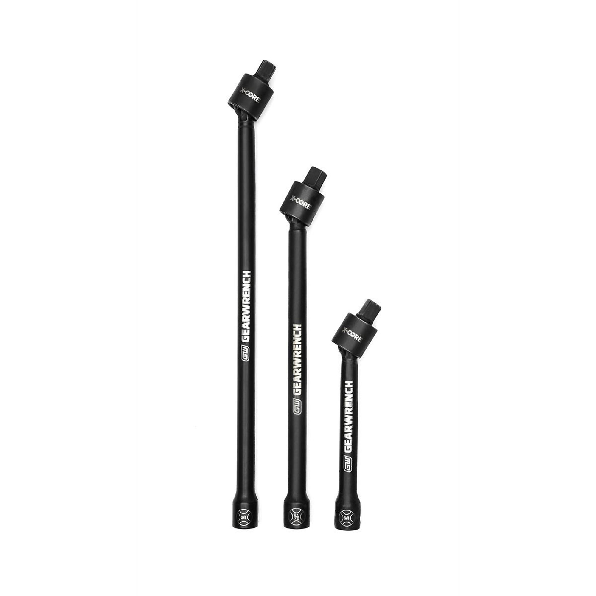 GearWrench 3-Pc. 3/8in. Drive Pinless Universal Joint Extension Set, Model# KDT84453